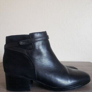 Ralph Lauren Damara Leather Suede Ankle Booties Boots Zip Black Size Women's 7B